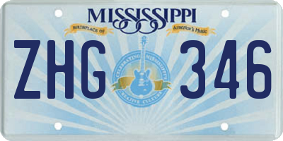 MS license plate ZHG346