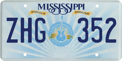 MS license plate ZHG352