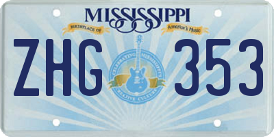 MS license plate ZHG353