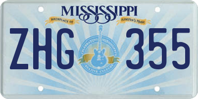 MS license plate ZHG355