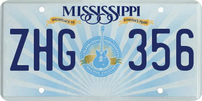 MS license plate ZHG356