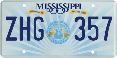 MS license plate ZHG357
