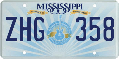 MS license plate ZHG358