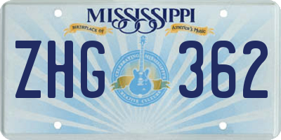 MS license plate ZHG362