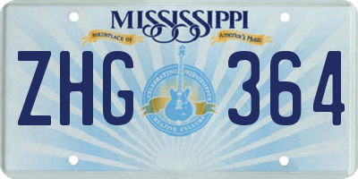 MS license plate ZHG364