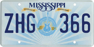MS license plate ZHG366