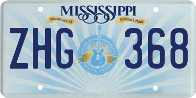 MS license plate ZHG368