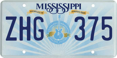 MS license plate ZHG375