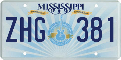 MS license plate ZHG381