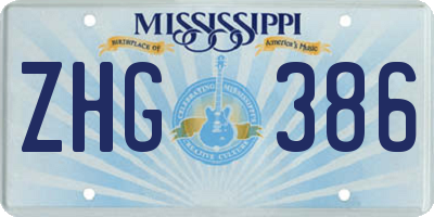 MS license plate ZHG386