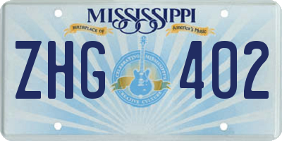 MS license plate ZHG402