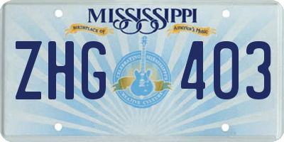 MS license plate ZHG403