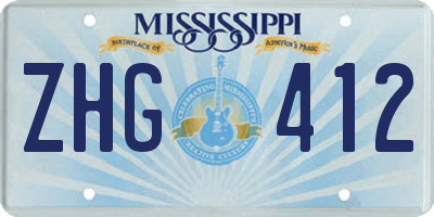 MS license plate ZHG412