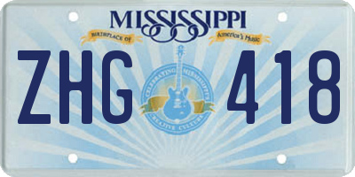 MS license plate ZHG418