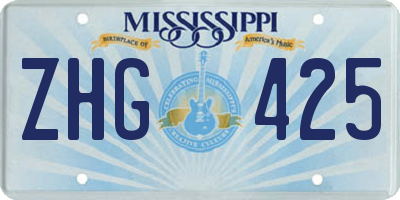 MS license plate ZHG425