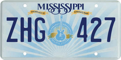 MS license plate ZHG427