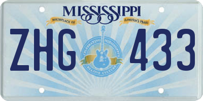 MS license plate ZHG433
