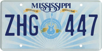 MS license plate ZHG447