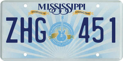MS license plate ZHG451