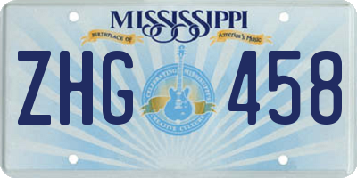 MS license plate ZHG458