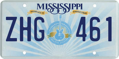 MS license plate ZHG461