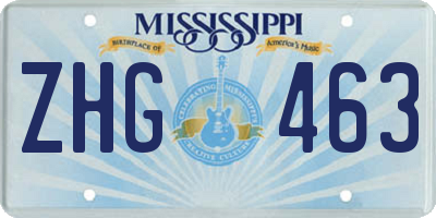 MS license plate ZHG463