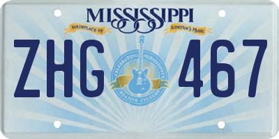MS license plate ZHG467