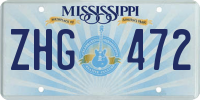 MS license plate ZHG472