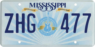 MS license plate ZHG477