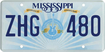 MS license plate ZHG480