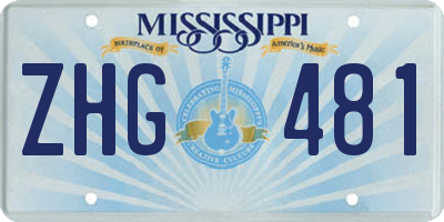 MS license plate ZHG481