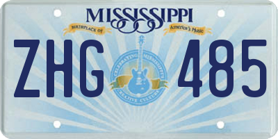 MS license plate ZHG485
