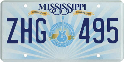 MS license plate ZHG495