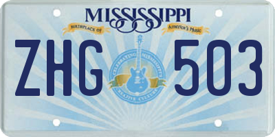 MS license plate ZHG503