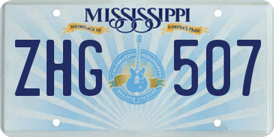 MS license plate ZHG507