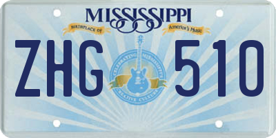 MS license plate ZHG510