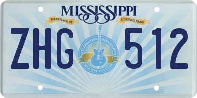 MS license plate ZHG512