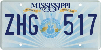 MS license plate ZHG517