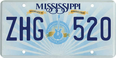 MS license plate ZHG520