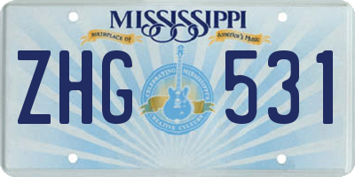 MS license plate ZHG531
