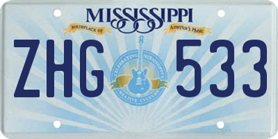 MS license plate ZHG533