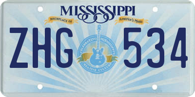 MS license plate ZHG534