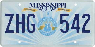 MS license plate ZHG542