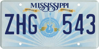 MS license plate ZHG543