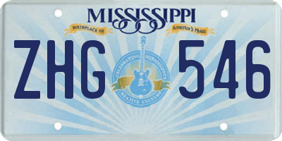MS license plate ZHG546