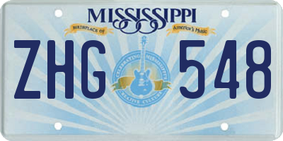 MS license plate ZHG548