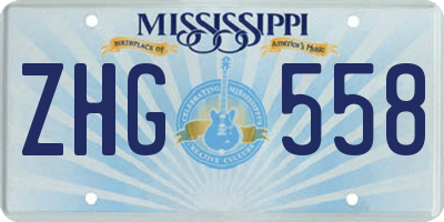 MS license plate ZHG558