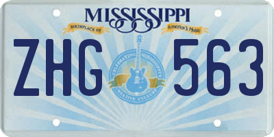 MS license plate ZHG563