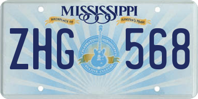 MS license plate ZHG568