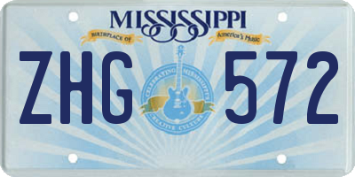 MS license plate ZHG572
